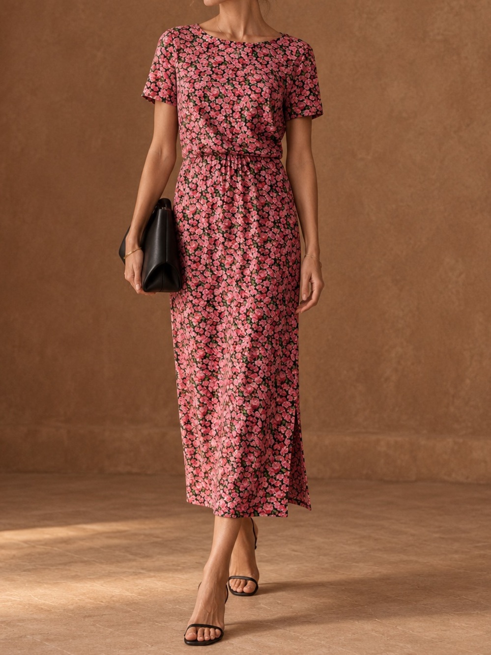 Sezane LUCE DRESS - SOLIDARITY CREATION in Pink flower (still in store)